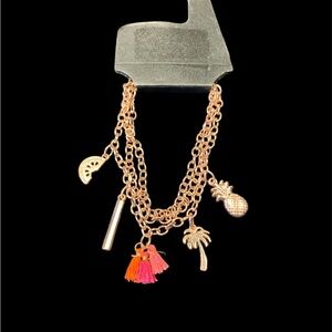 Rose Gold Charm Bracelet with Tropical Accents
